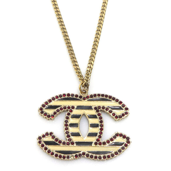 CHANEL Black Logo Necklace